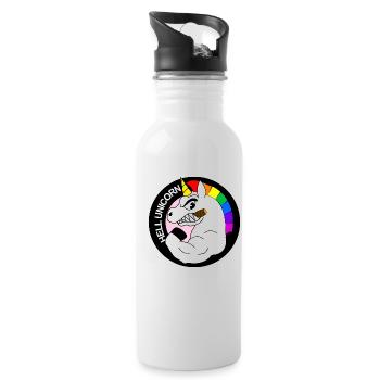 l'enfer licorne - Gourde avec paille intégrée - blanc - Droite