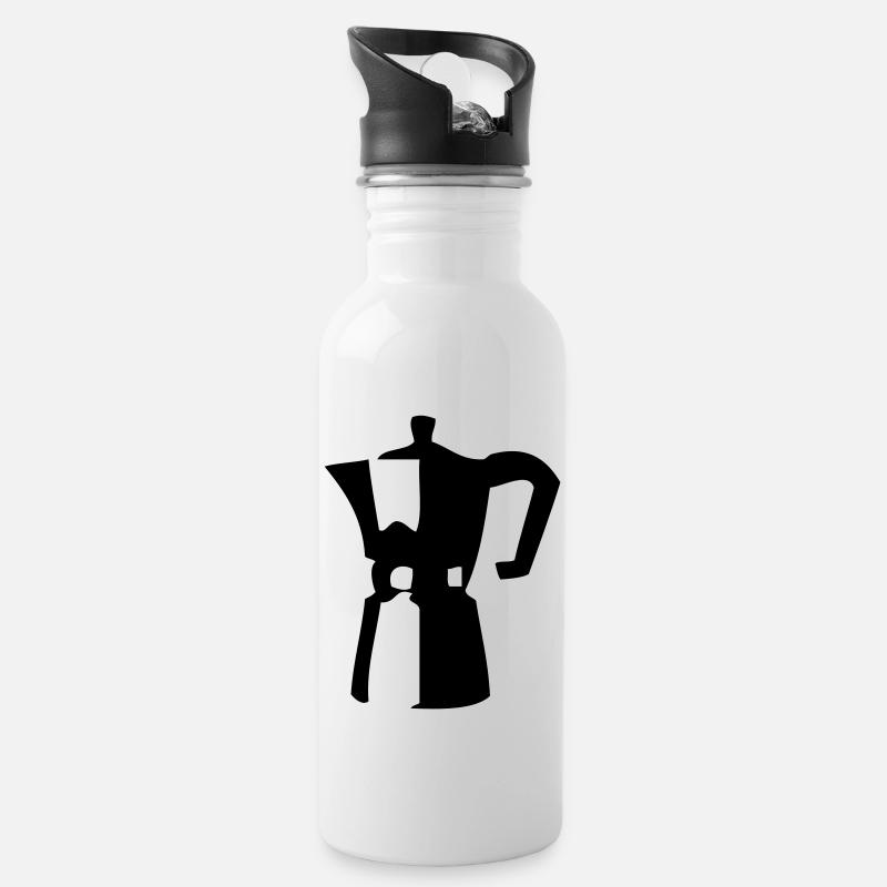espresso - Trinkflasche mit integriertem Trinkhalm - Weiß