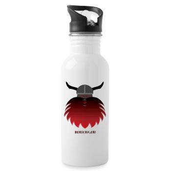 BERSERKER ZWERG MAD, ZORNIG. choleric - Water bottle with straw - white - Right
