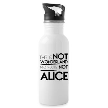 WONDERLAND, GESCHENK - Trinkflasche mit integriertem Trinkhalm - Weiß - Rechts