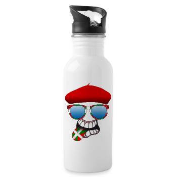 basque smiley 6 - Water bottle with straw - white - Right