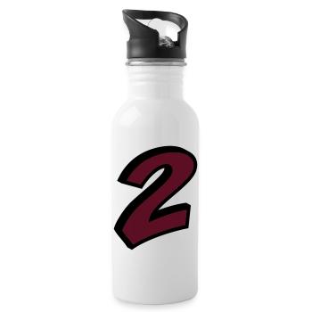 2 - Trinkflasche mit integriertem Trinkhalm - Weiß - Rechts