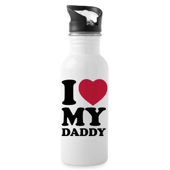 I love my daddy - Water bottle with straw - white - Right