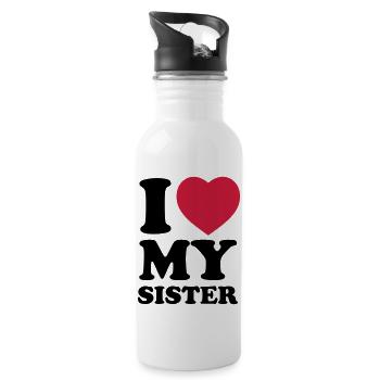 I love my sister - Water bottle with straw - white - Right