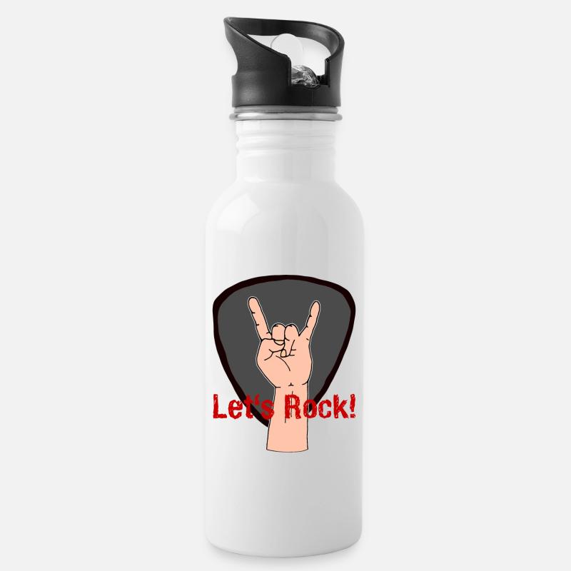 Permet de rock - Gourde avec paille intégrée - blanc
