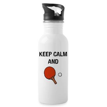 Keep calm table tennis - Water bottle with straw - white - Right
