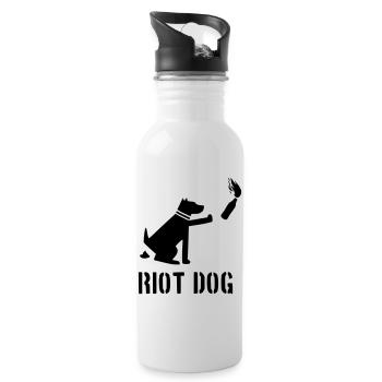 riot dog - Water bottle with straw - white - Right