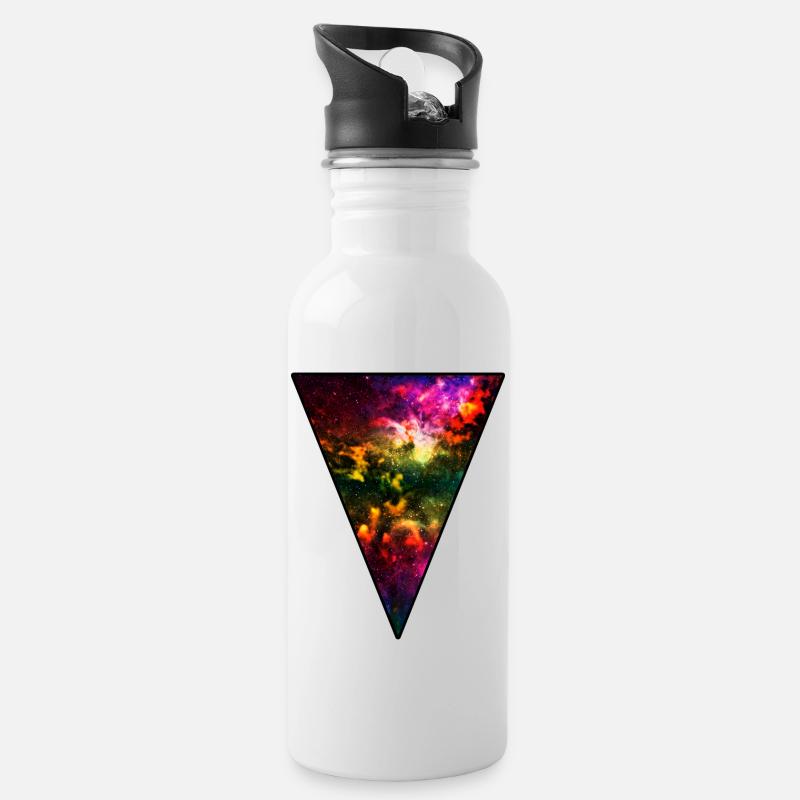 Hipster Univers - Gourde avec paille intégrée - blanc