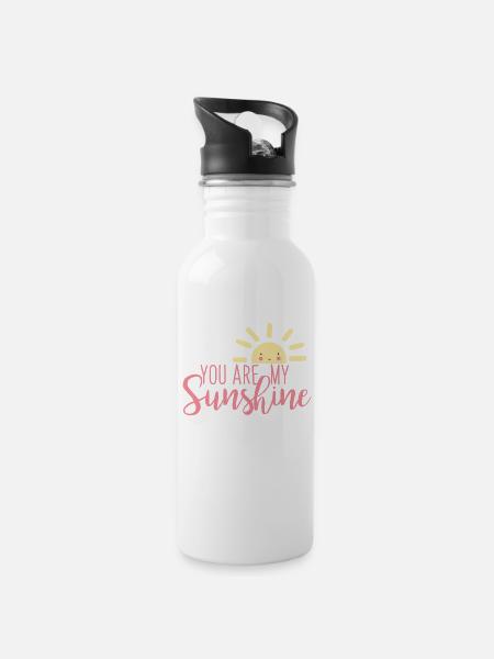 You are my sunshine - Water bottle with straw - white