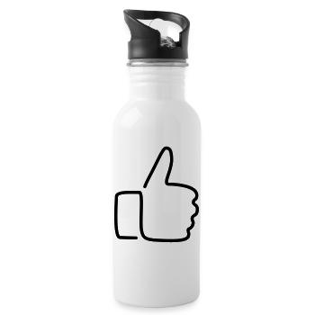 Daumen hoch! - Trinkflasche mit integriertem Trinkhalm - Weiß - Rechts