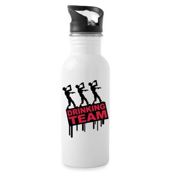 Drunken Party Zombies Drinking Team - Water bottle with straw - white - Right