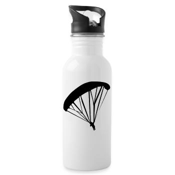 Gleitschirmfliegen Gleitschirm Silhouette - Trinkflasche mit integriertem Trinkhalm - Weiß - Rechts