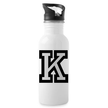 Buchstabe K - Trinkflasche mit integriertem Trinkhalm - Weiß - Rechts