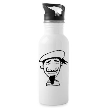 Matrose - Trinkflasche mit integriertem Trinkhalm - Weiß - Rechts