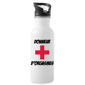 Donneur d'orgasmes ! - Gourde avec paille intégrée - blanc - Droite