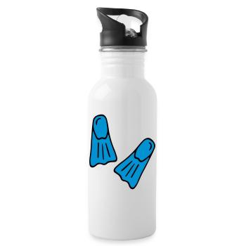 Lustige Geschenke für Taucher - Trinkflasche mit integriertem Trinkhalm - Weiß - Rechts