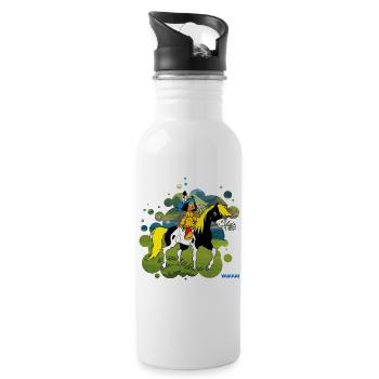 Yakari reitet aus - Trinkflasche mit integriertem Trinkhalm - Weiß - Rechts