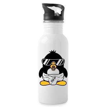 pingouin bébé enfant sucette couche culotte lunettes de soleil lu - Gourde avec paille intégrée - blanc - Droite