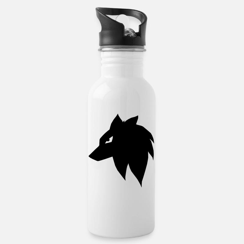 Loup Manga - Gourde avec paille intégrée - blanc