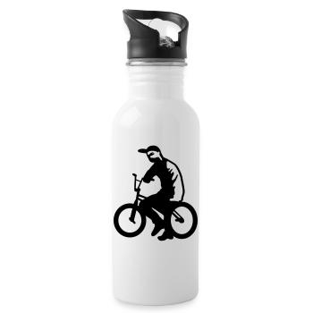 bmx - Trinkflasche mit integriertem Trinkhalm - Weiß - Rechts