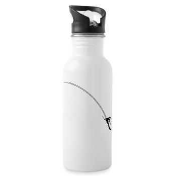 Skifahrer - Trinkflasche mit integriertem Trinkhalm - Weiß - Rechts