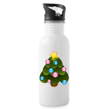 Smiley Christmas Tree - Gourde avec paille intégrée - blanc - Droite