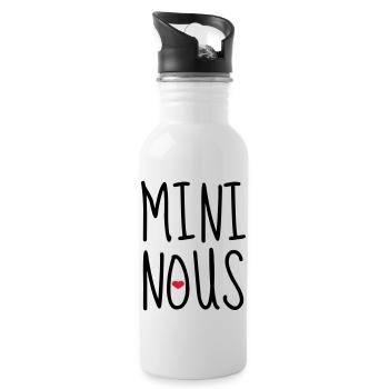 Mini Nous - Naissance - Bébé - Papa - Maman - Gourde avec paille intégrée - blanc - Droite