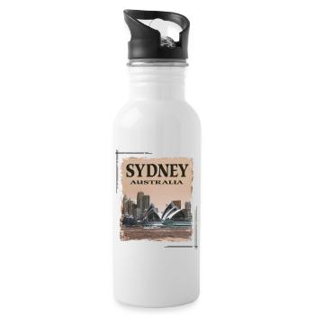 Sydney - Trinkflasche mit integriertem Trinkhalm - Weiß - Rechts