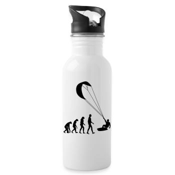Kiteboarding Kitesurfing Kitesurf Kitesurfer - Water bottle with straw - white - Right