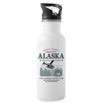Alaska - Aircraft - Trinkflasche mit integriertem Trinkhalm - Weiß - Rechts