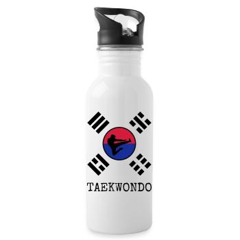 Taekwondo Taekwondoin Tae-Kwon-Do Tae Kwon Do - Trinkflasche mit integriertem Trinkhalm - Weiß - Rechts
