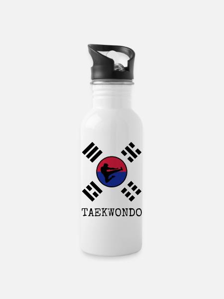 Taekwondo Taekwondoin Tae-Kwon-Do Tae Kwon Do - Trinkflasche mit integriertem Trinkhalm - Weiß