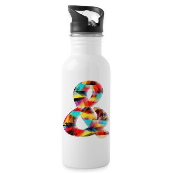Ampersand (colourful) - Water bottle with straw - white - Right