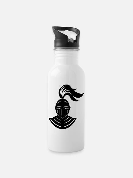 dark_knight_01 - Trinkflasche mit integriertem Trinkhalm - Weiß