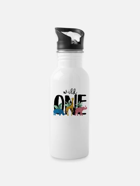 Wilde - Trinkflasche mit integriertem Trinkhalm - Weiß