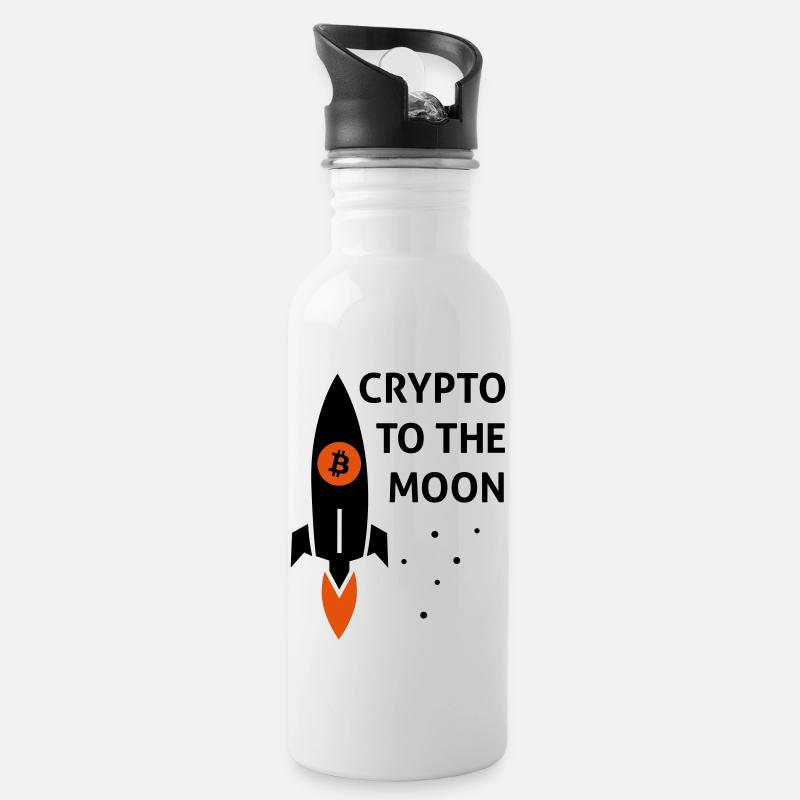 crypto - Trinkflasche mit integriertem Trinkhalm - Weiß