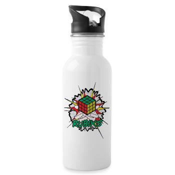 Rubik's Cube Explosion - Water bottle with straw - white - Right