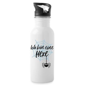 Ich bin eine Hexe - Trinkflasche mit integriertem Trinkhalm - Weiß - Rechts