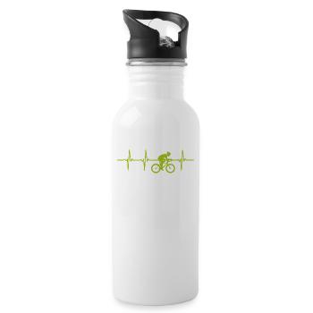 Coeur Cycliste I Heartbeat Bike-Rider - Gourde avec paille intégrée - blanc - Droite