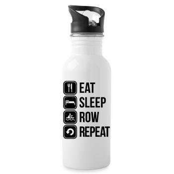 rowing - Water bottle with straw - white - Right