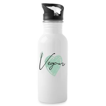 Vegan - Water bottle with straw - white - Right