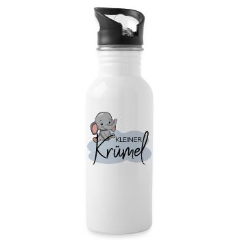 Kleiner Krümel Baby Elefant Babyfant - Trinkflasche mit integriertem Trinkhalm - Weiß - Rechts