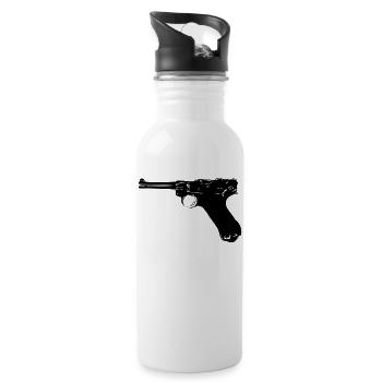 Alte Pistole Pistole Waffe 00 - Trinkflasche mit integriertem Trinkhalm - Weiß - Rechts