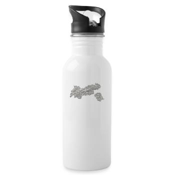 Tirol Topografie Landkarte Berge - Trinkflasche mit integriertem Trinkhalm - Weiß - Rechts