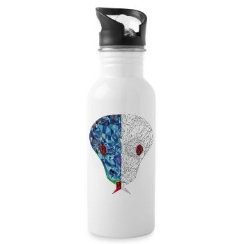 Snake polygon - Water bottle with straw - white - Right