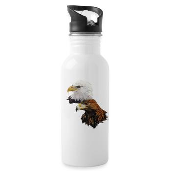 Adler - Trinkflasche mit integriertem Trinkhalm - Weiß - Rechts