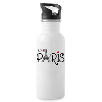 J'aime Paris - I love Paris - Water bottle with straw - white - Right