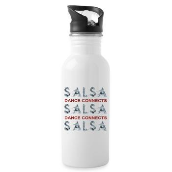 SALSA DESIGN ABSTRAKT - Trinkflasche mit integriertem Trinkhalm - Weiß - Rechts