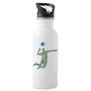 volleyballer e 243 - Gourde avec paille intégrée - blanc - Droite