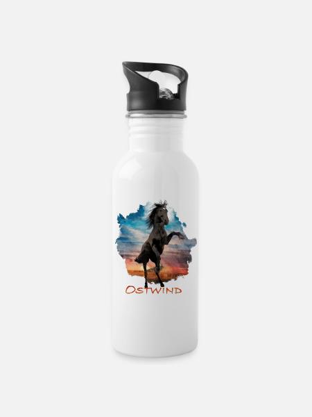 Ostwind Der Große Orkan Ostwind Porträt - Trinkflasche mit integriertem Trinkhalm - Weiß